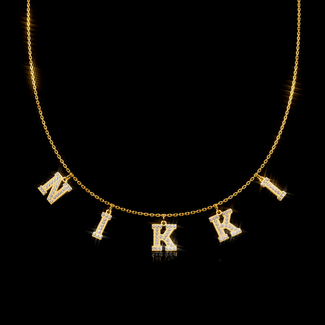 Iced Letter Name Necklace