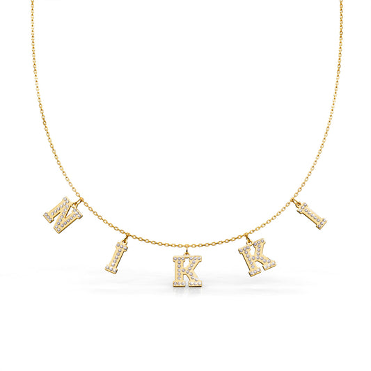 Iced Letter Name Necklace