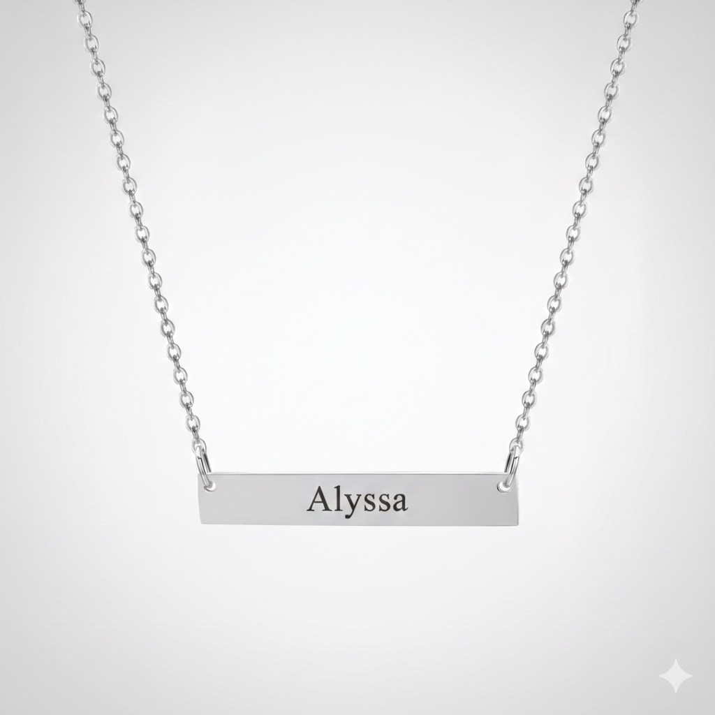 Engraved Bar Necklace