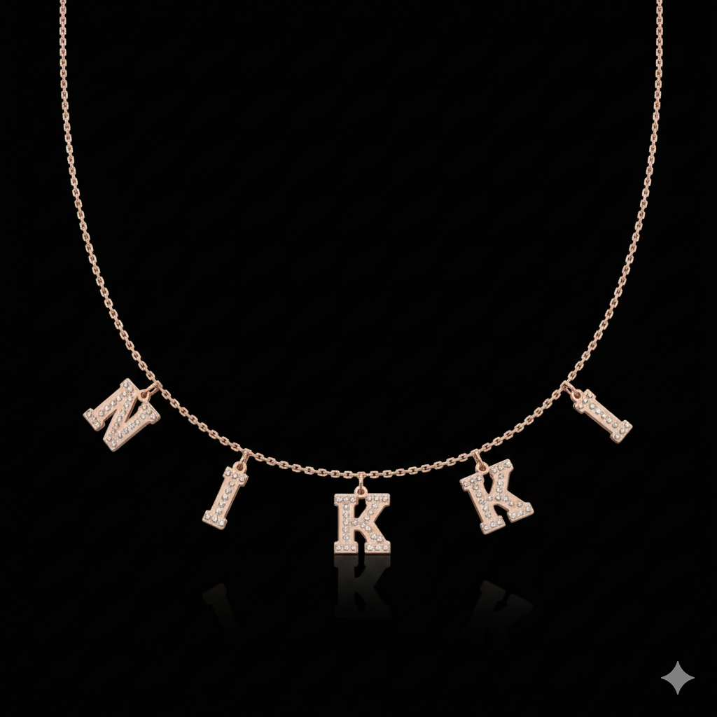 Iced Letter Name Necklace