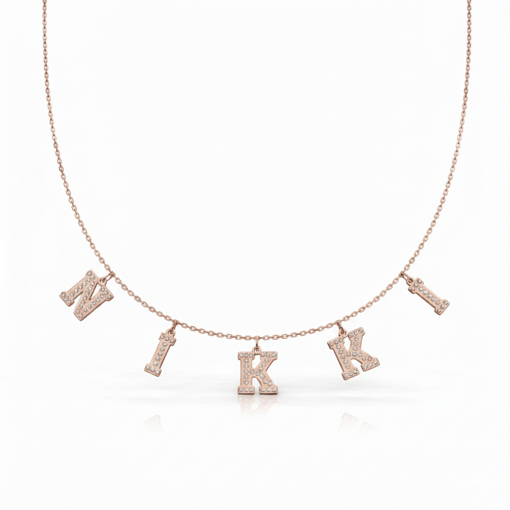 Iced Letter Name Necklace