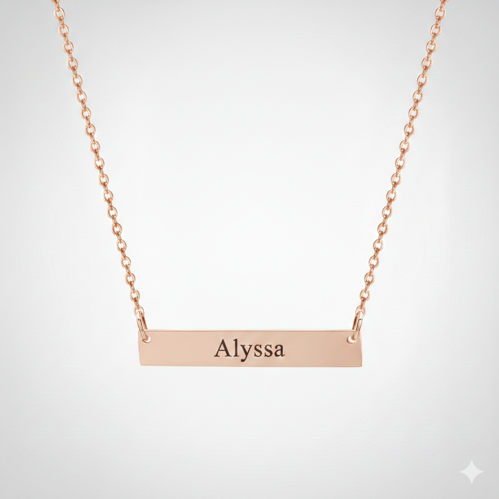 Engraved Bar Necklace