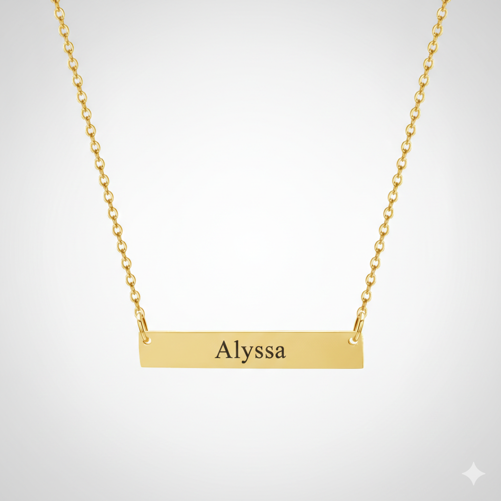 Engraved Bar Necklace