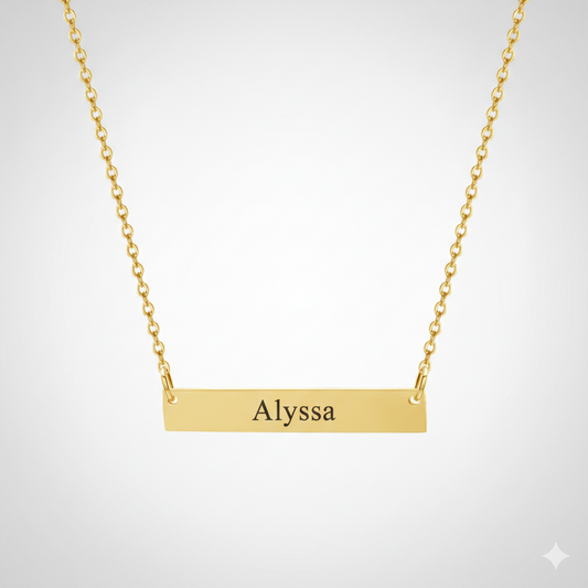Engraved Bar Necklace