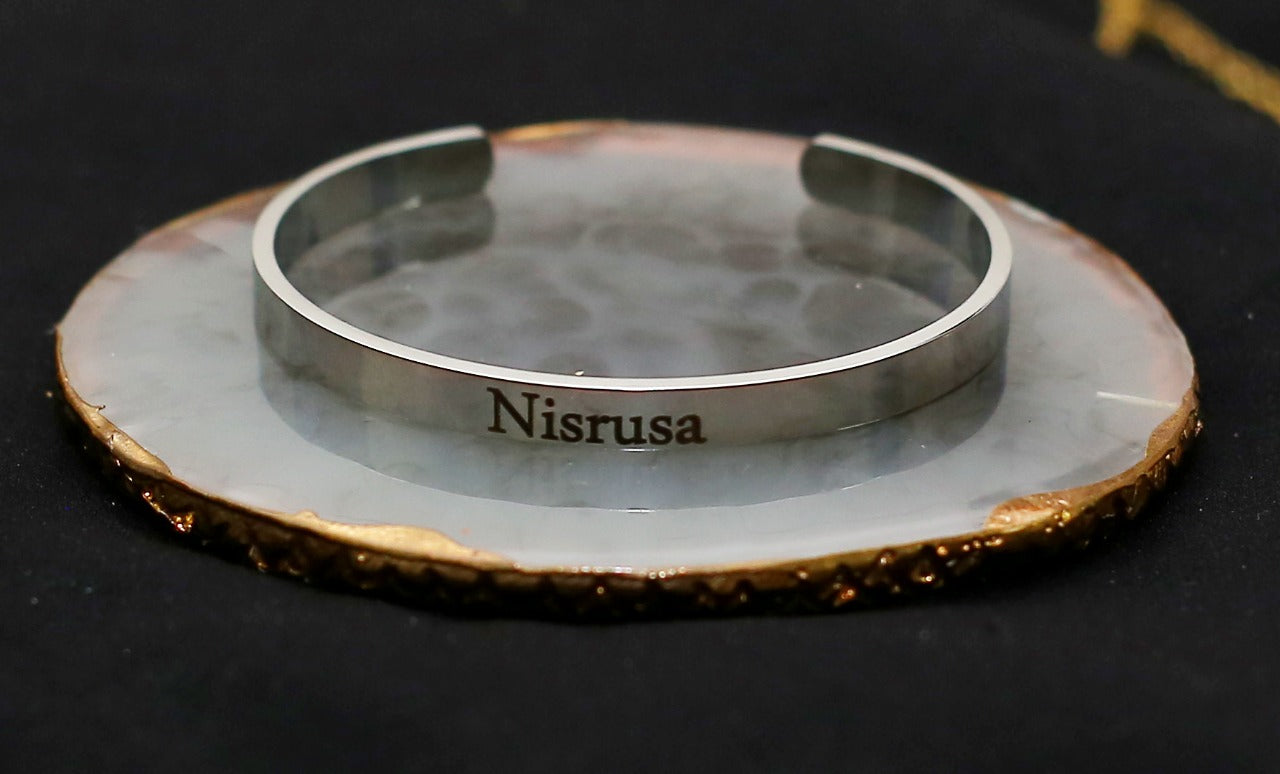 Engraved Bangle - Open Cuff