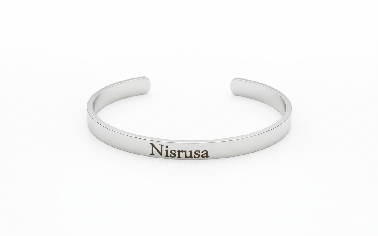 Engraved Bangle - Open Cuff
