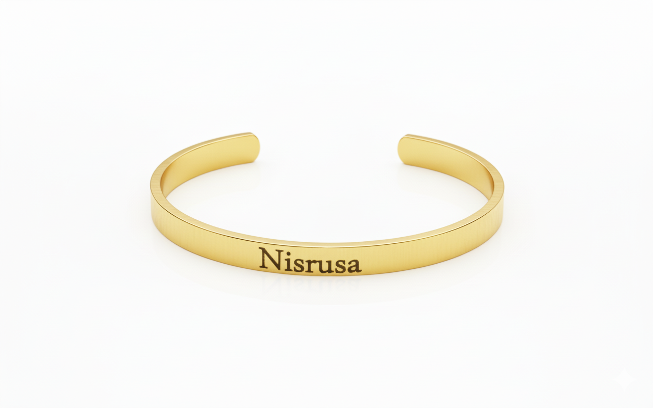 Engraved Bangle - Open Cuff