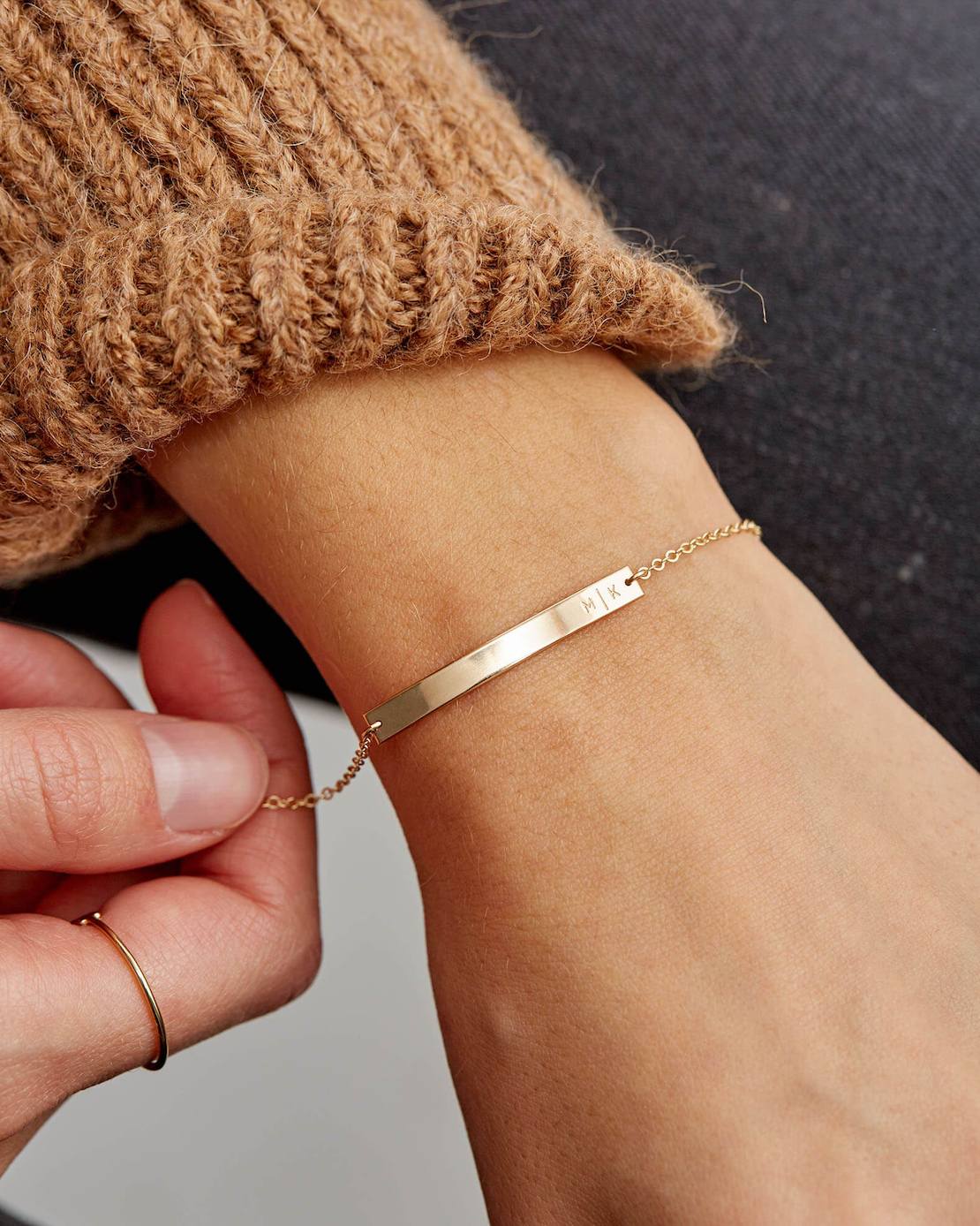 Engraved Bar Bracelet