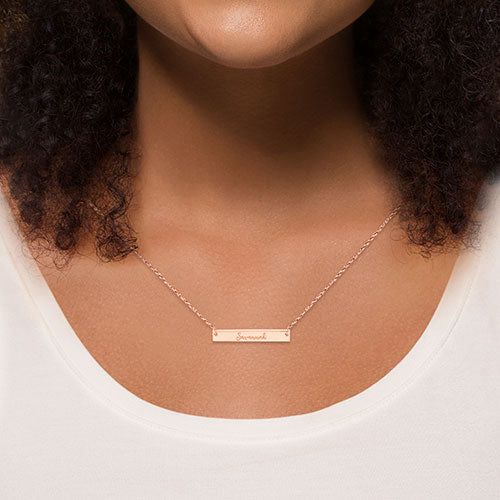 Engraved Bar Necklace