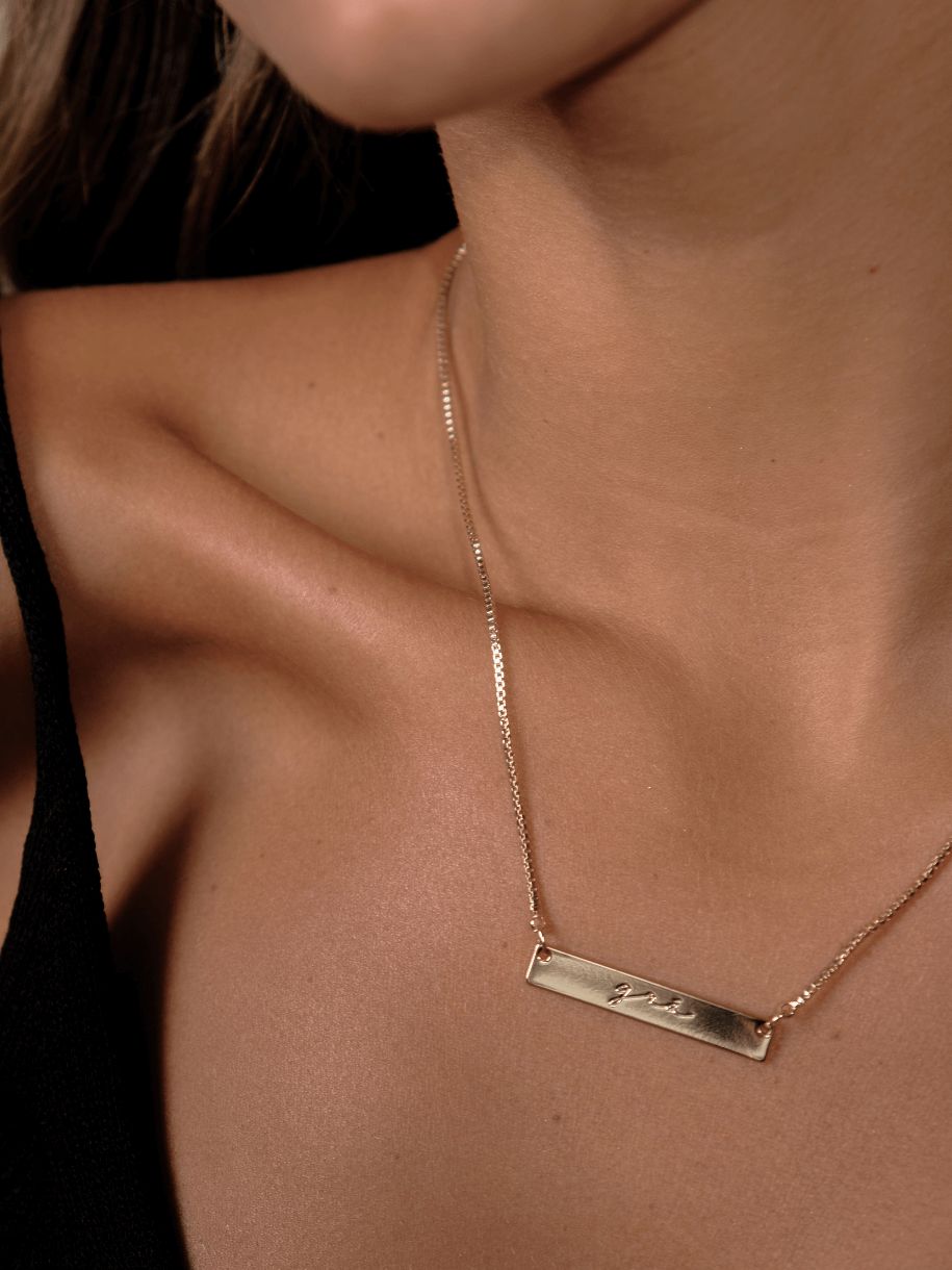 Engraved Bar Necklace